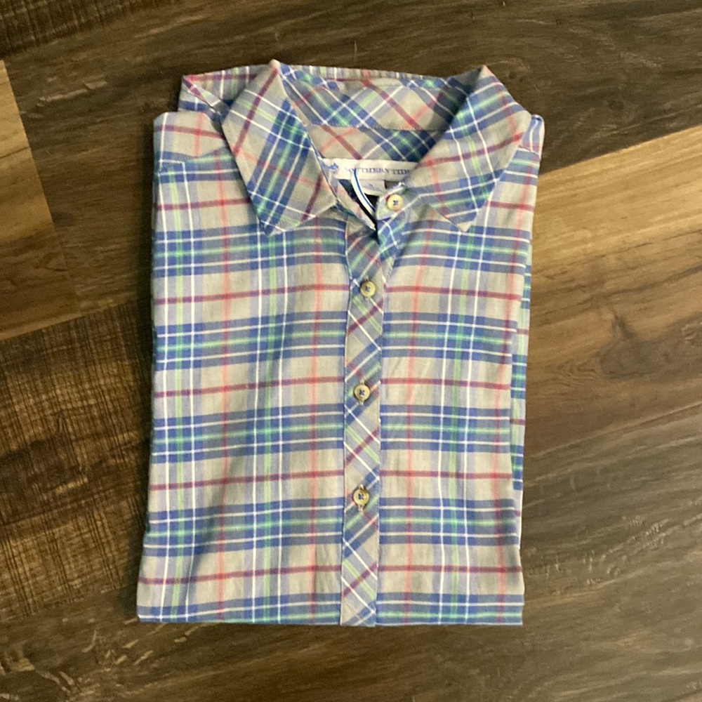 Southern Tide 1/2 Button Plaid Shirt Small